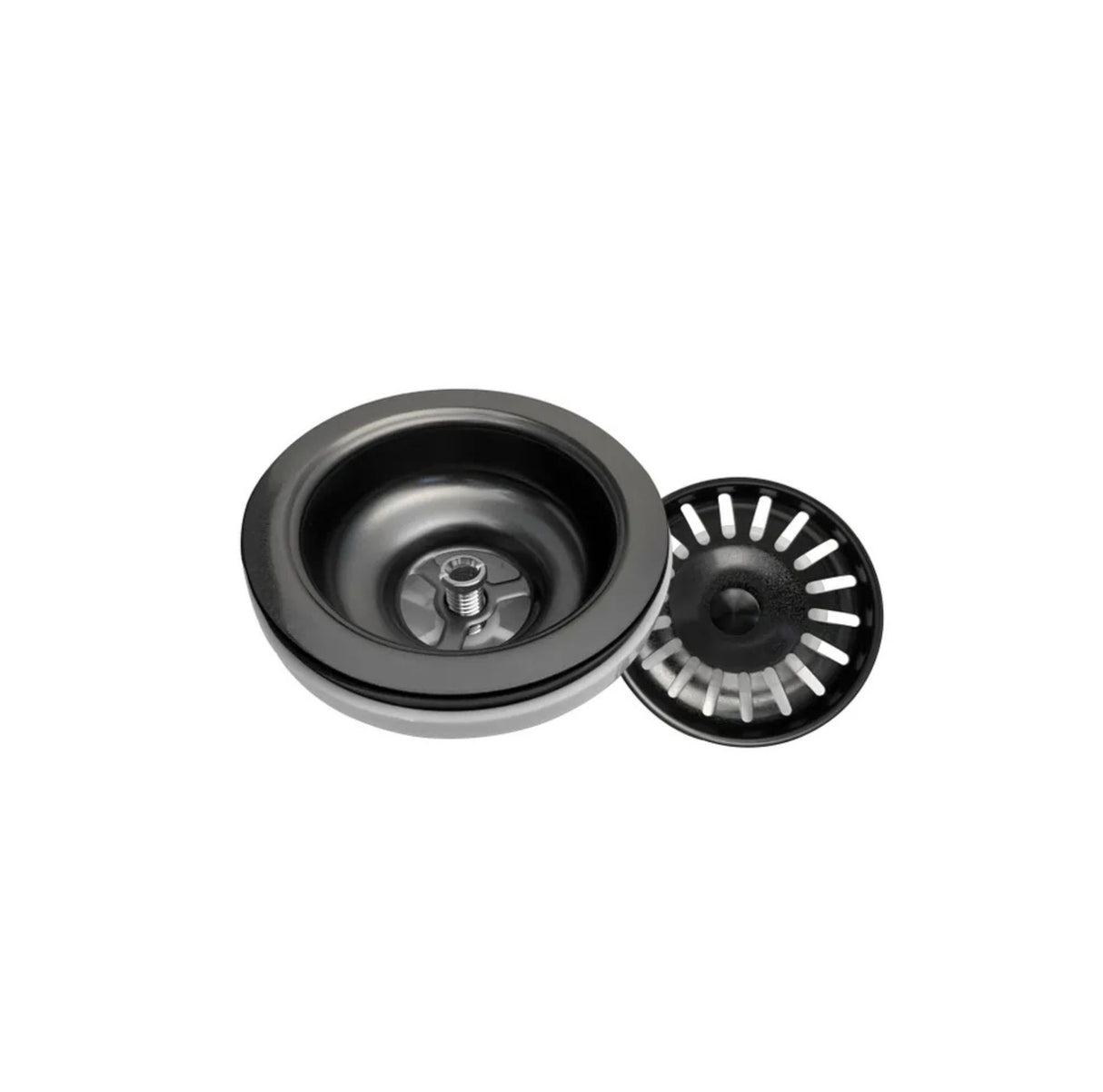 Arte 760x450x220mm Double Bowl Gun Metal Sink Basket Waste