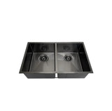 Arte 760x450x220mm Double Bowl Gun Metal Sink