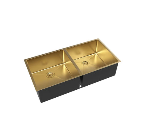 Arte 880x450x220mm Double Bowl Argent Gold Sink