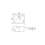 Axon 520x440x220mm Single Bowl Sink drawing
