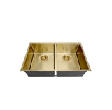 Arte 760x450x220mm Double Bowl Brushed Gold Sink