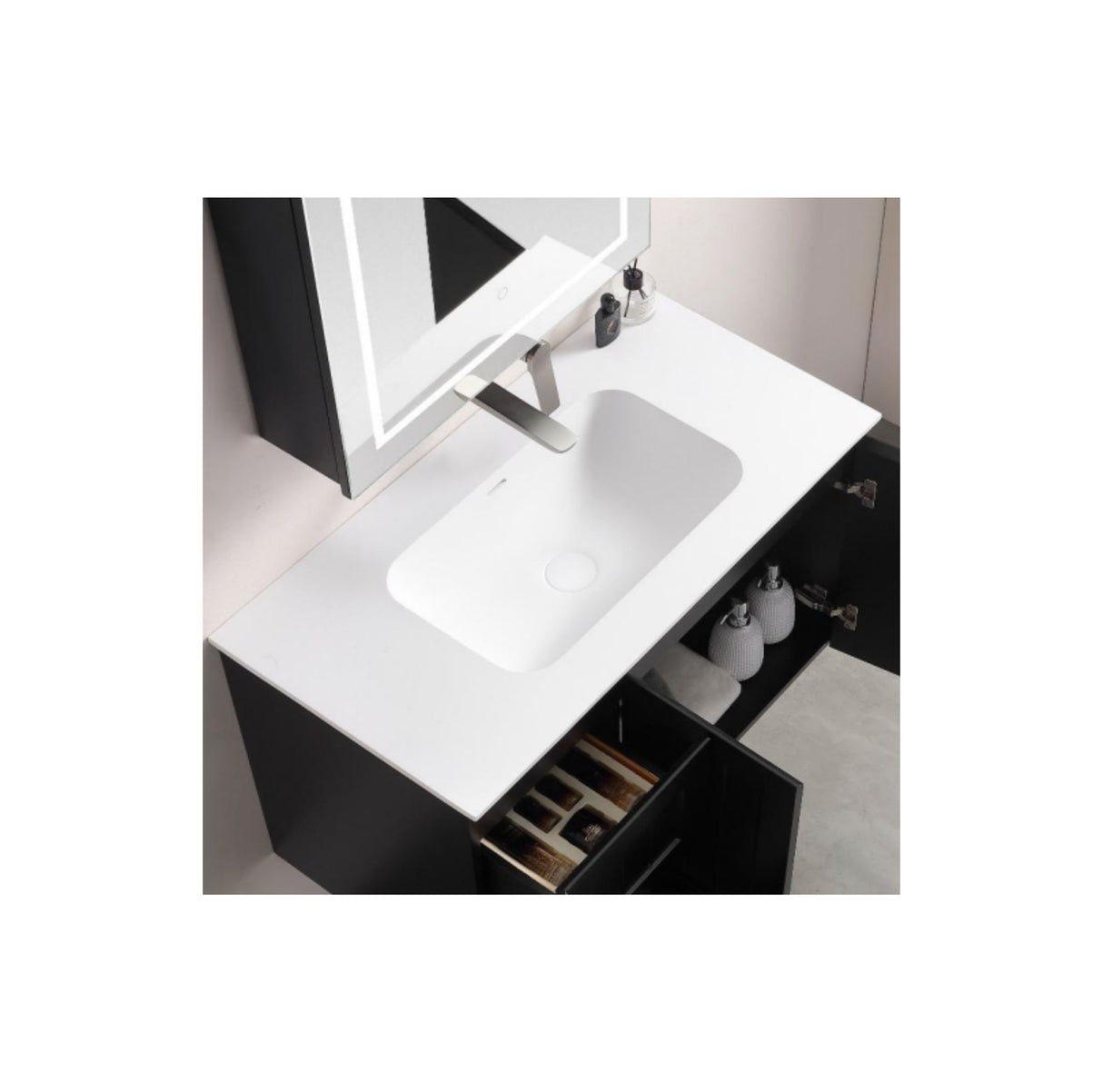 Miami 600mm Matte White Wall Hung Vanity