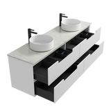 Flauto 750mm Matte White Wall Hung Vanity - Fluted
