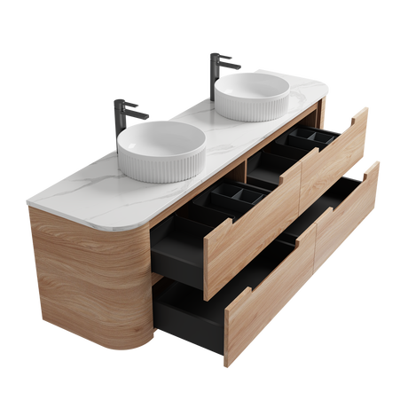 Briony 1200mm Oak Wall Hung Vanity - Curve