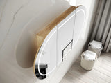 Top view LED Bondi Natural Oak Shaving Cabinet - 1800 x 900mm