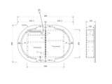 LED Bondi Natural Oak Shaving Cabinet - 900x600mm drawing