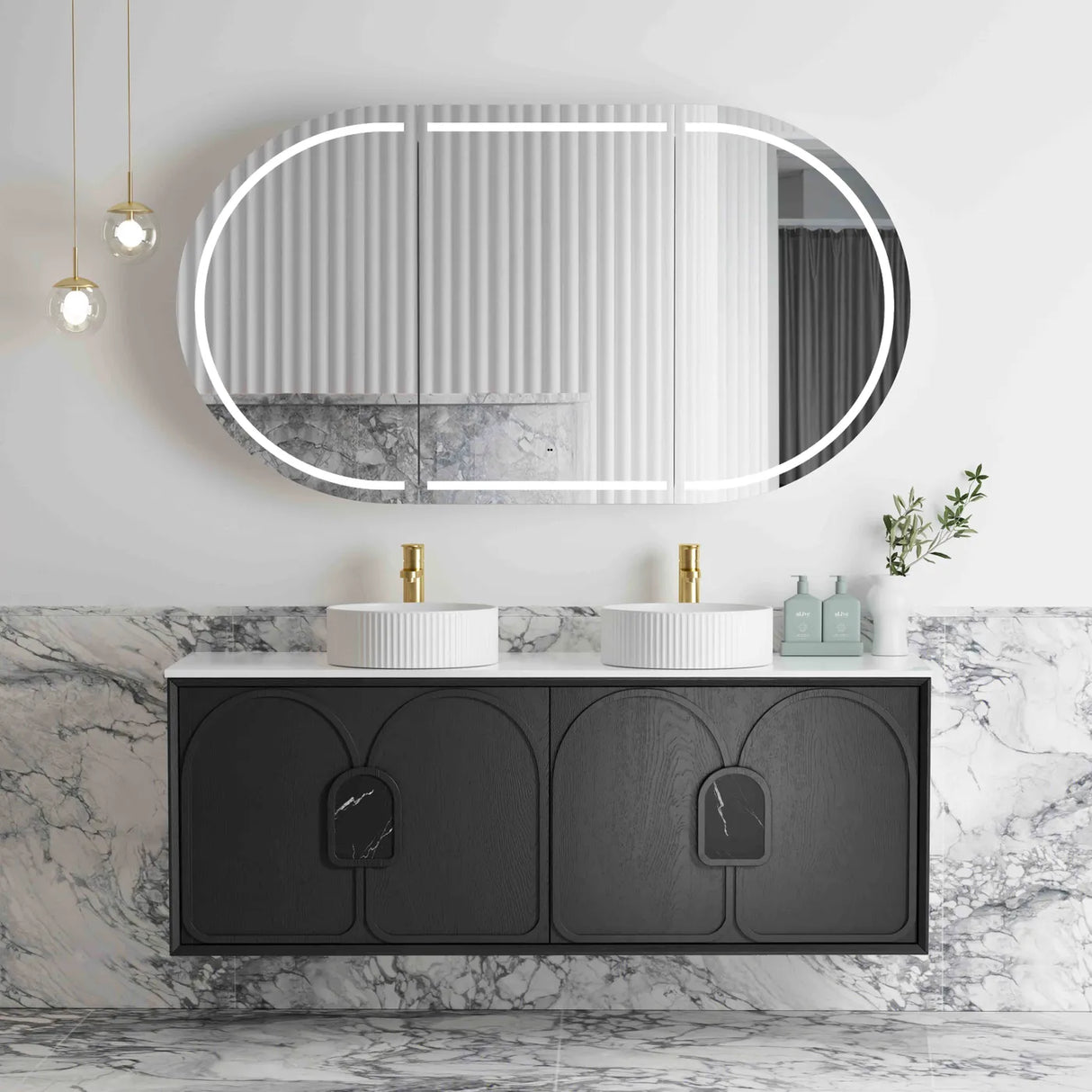 Laguna Wall Hung Vanity 1500mm - Black Oak