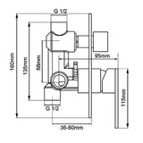 LUCID PIN - Brushed Nickel Diverter Mixer drawing
