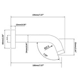 LUCID PIN - Brushed Nickel Spout - 195mm drawing