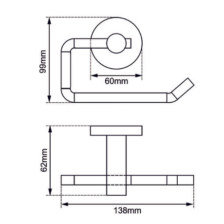 LUCID PIN - Brushed Nickel Toilet Paper Holder drawing details