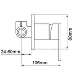 LUCID PIN - Brushed Nickel Wall Mixer drawing