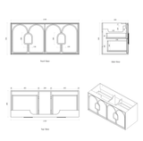 Laguna Mark II 1200mm Woodland Oak Wall Hung Vanity drawing