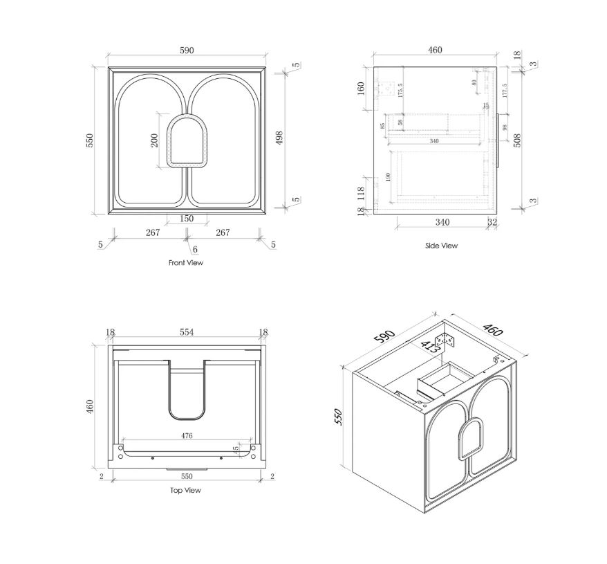 Laguna Wall Hung Vanity 600mm - White