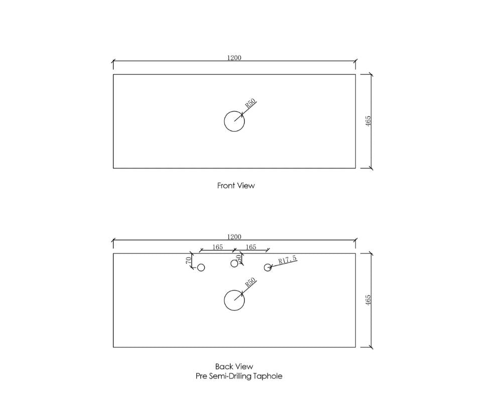 Laguna Wall Hung Vanity 1200mm - White