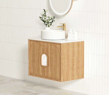 Laguna Wall Hung Vanity 600mm - Natural American Oak