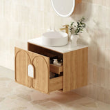 Laguna Wall Hung Vanity 600mm - Natural American Oak