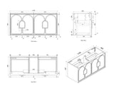 Laguna Wall Hung Vanity 1200mm - Black Oak drawing