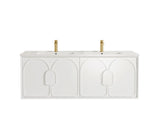 Laguna Wall Hung Vanity 1500mm - White with gold faucet