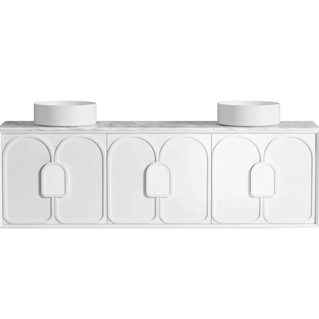 Laguna Wall Hung Vanity 1800mm - White with white countertop