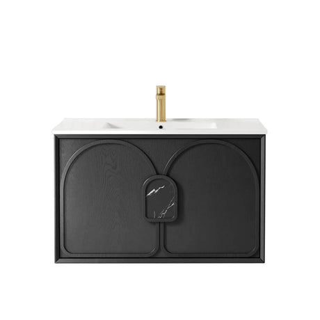 Laguna Wall Hung Vanity 900mm - Black Oak 