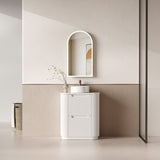Curva 750mm Matte White Floor Standing Vanity - Curve Fluted