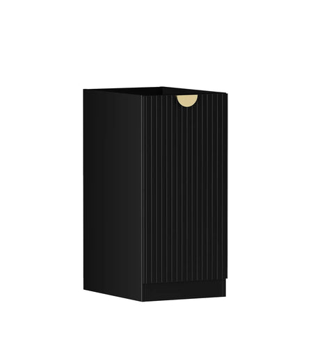 Marlo Laundry 415 Fluted Black Base Cabinet with internal Drawer side view