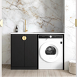 Marlo Black Base Laundry Cabinet with Stone Top and Sink 1060x600x900
