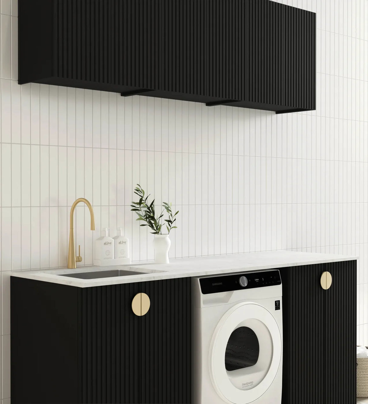Marlo Black Laundry Kit 1960x600x2100 - Matte Black