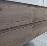 Close-up of wooden cabinetry with a focus on the texture and grain.