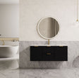 Miami 1200m Matte Black Wall Hung Vanity