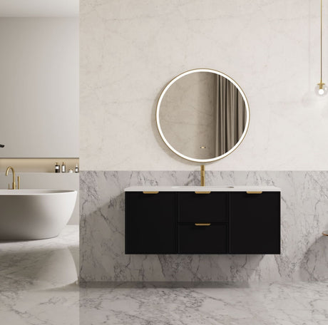 Miami 1200m Matte Black Wall Hung Vanity