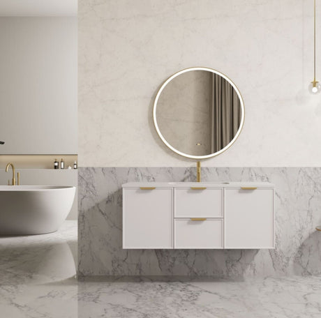 Miami 1200m Matte White Wall Hung Vanity