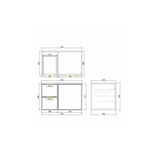 Miami 750mm Wall Hung Vanity Left Drawer Drawing