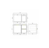 Miami 750mm Wall Hung Vanity RightbDrawer Drawing