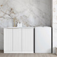 Noosa White Base Laundry Cabinet with Stone Top and Sink 1060x600x900