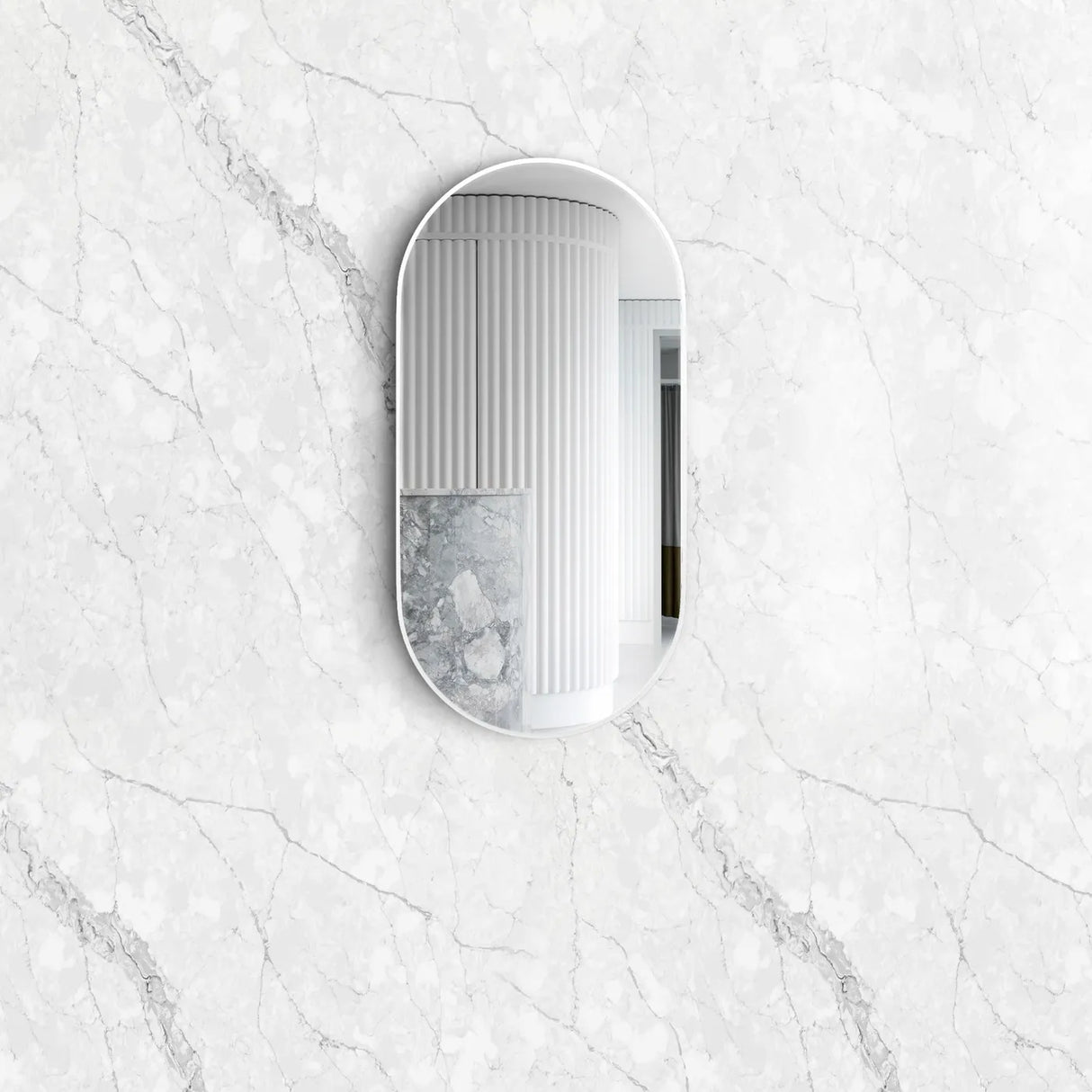 Noosa Oval Metal Framed Tuffi Mirror