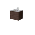 Bathroom vanity with sink and faucet on a white background