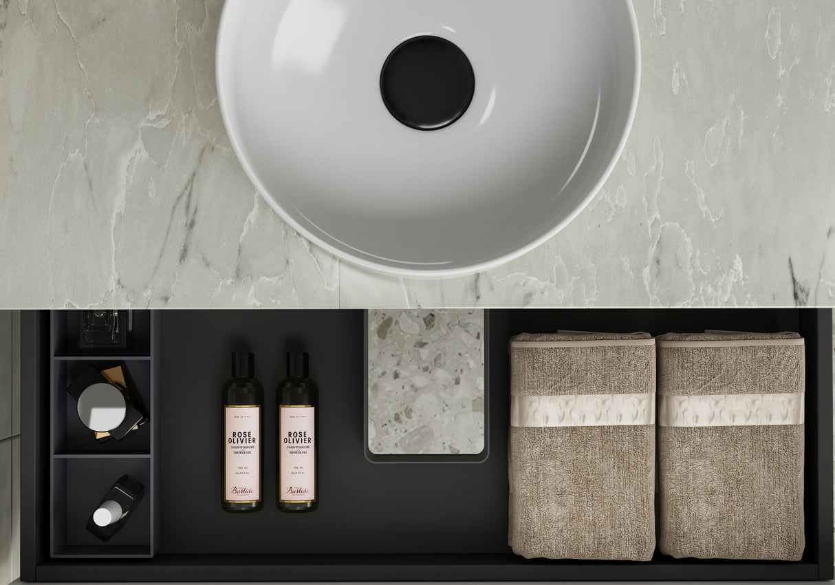 Curva 750mm Matte White Wall Hung Vanity - Curve Fluted