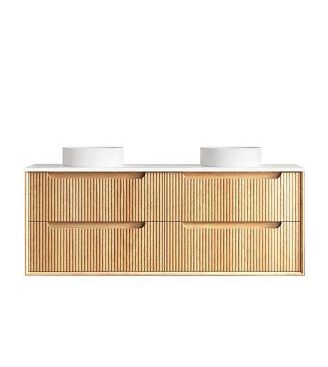 Byron 1500mm Woodland Oak Wall Hung Vanity - Fluted