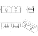 Laguna Mark II 1500mm Woodland Oak Wall Hung Vanity drawing