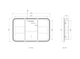 LED Newport 1200(W)x750(H) White Shaving Cabinet drawing