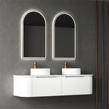 Petra Mark II 1500 mm Matte White Wall Hung Vanity - Curve Fluted