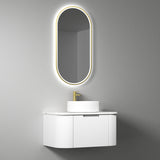 Petra Mark II 750 mm Matte White Wall Hung Vanity - Curve Fluted