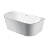 Elivia Freestanding Back to Wall Bath 1700mm with Overflow - Gloss White