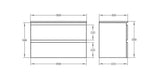 RIVA Wall Hung Vanity (with Drawers) 900mm - White