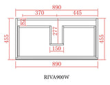 RIVA Wall Hung Vanity (with Drawers) 900mm - White