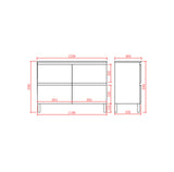 Drawing of vanity with dimension label