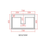Riva 750mm White Wall Hung Vanity