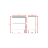 Technical drawing of vanity with dimensions labeled
