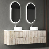 Tuscana 1800mm Oak Wall Hung Vanity - Fluted